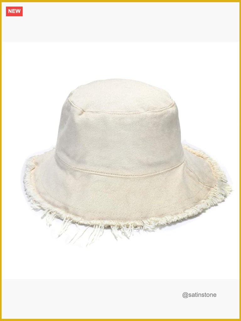 Wide Brim Cotton Bucket Hat With Upf 50+ Sun Protection For Outdoor